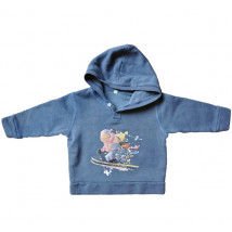 Sudadera "esquiadores" con capucha. Color azul tejano.