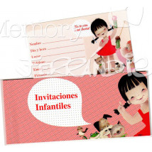Talonario Invitación infantil - Niña (15 invitaciones)