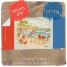 Toalla Gym deportiva Memory Ferrándiz 140x70cm Playa vintage