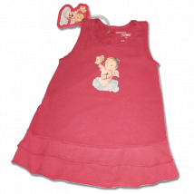 Vestido Volantes Memory Ferrándiz -CABELLO DE ÁNGEL- Color frambuesa. NIÑA