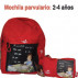 Backpack small Ferrándiz BOY WITH BLACKBOARD, red